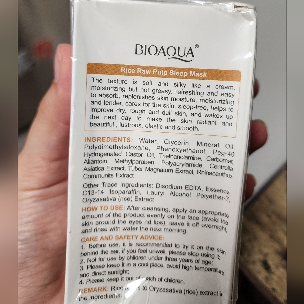 Bioaqua Rice Raw Pulp Sleep Mask New - Picture 3 of 5